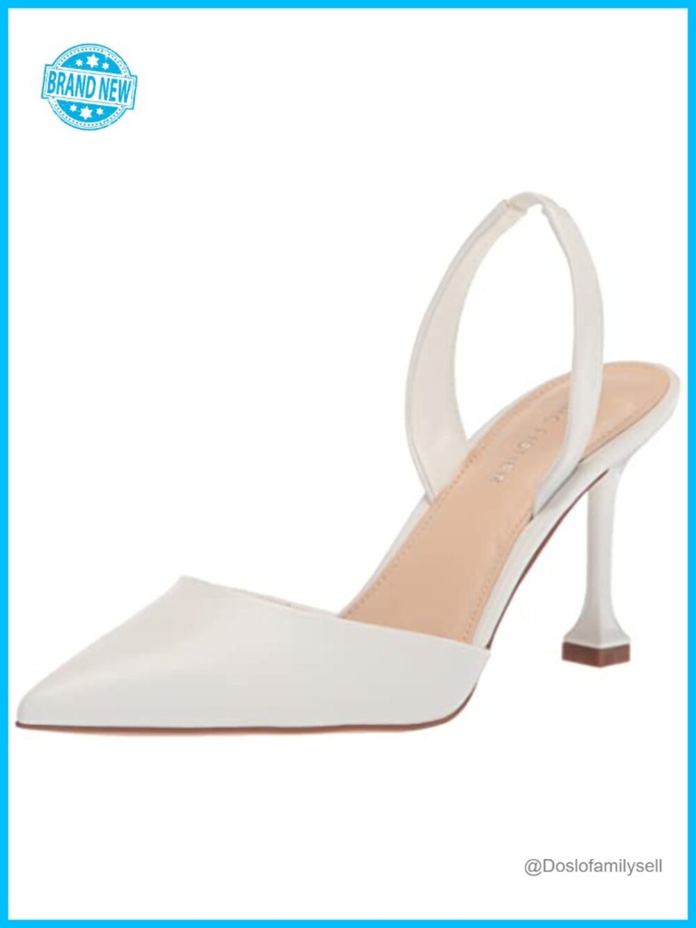 Faux Leather Slingback Stiletto Heel Pointed Toe Dress Pumps